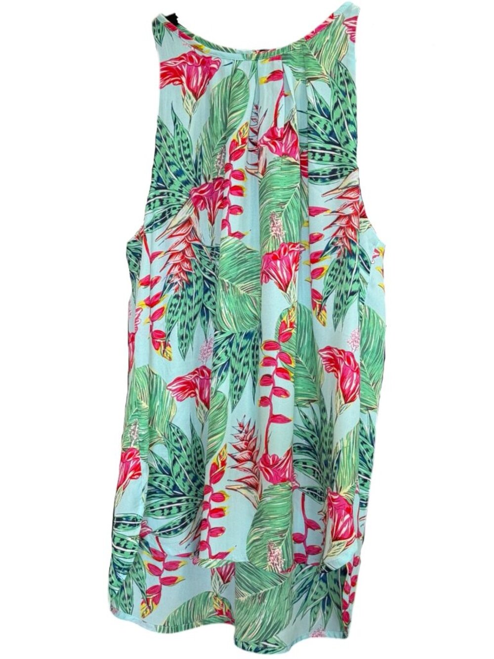 Sz Small Cupcakes and Cashmere Tropical Print Flowy Halter Neck Tank